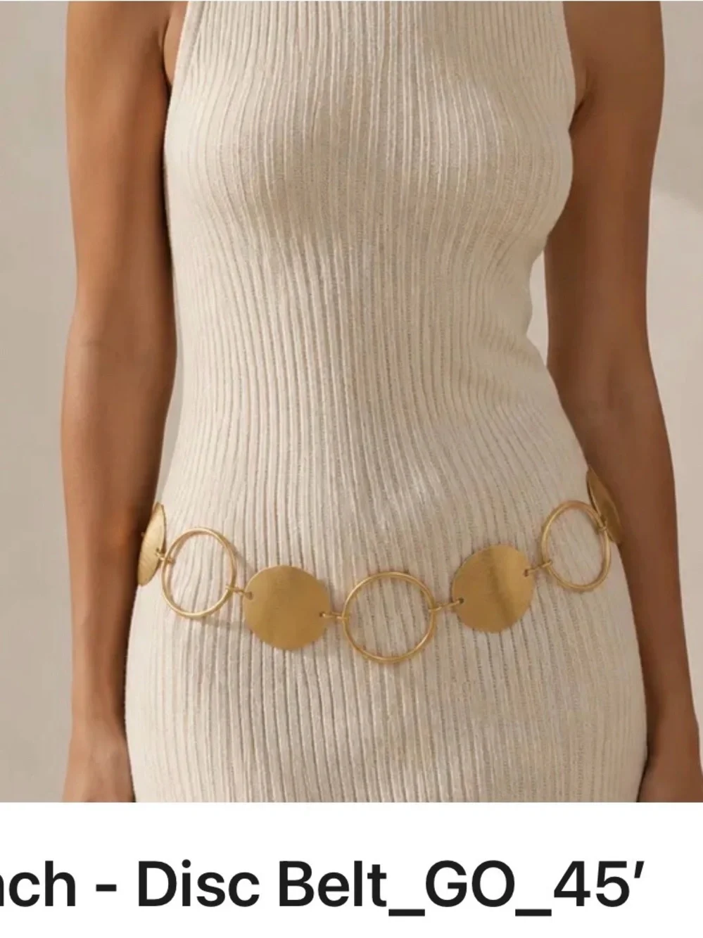 Elan Gold-Tone Round Hoop Belt Accent Charms